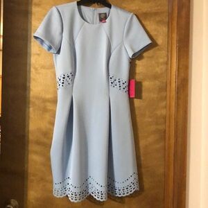 Vince Camuto Light Blue Dress with Eyelet Details